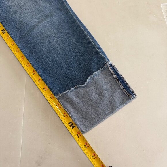 1822 Taylor Distressed Cuffed Raw Hem Denim Blue Jeans Pants Womens size 12 - Picture 8 of 9